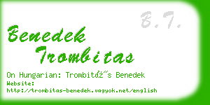 benedek trombitas business card